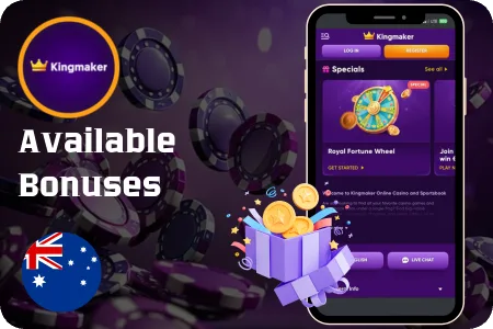 Available Bonus Kingmaker Casino